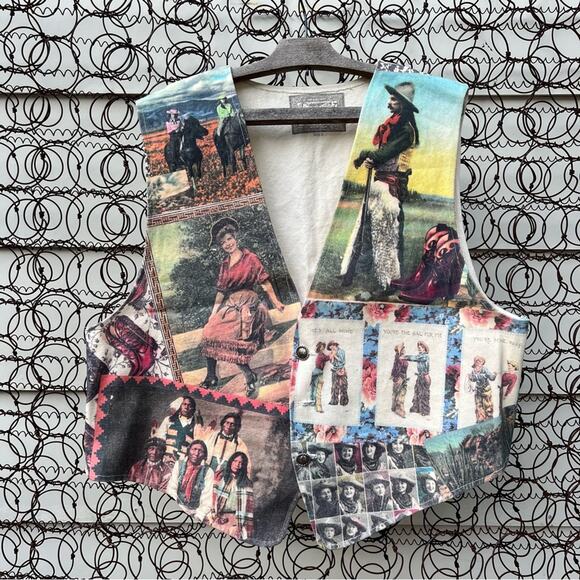 Found Images Americana old west Native American southwest outlaw country vest XL - Picture 1 of 5